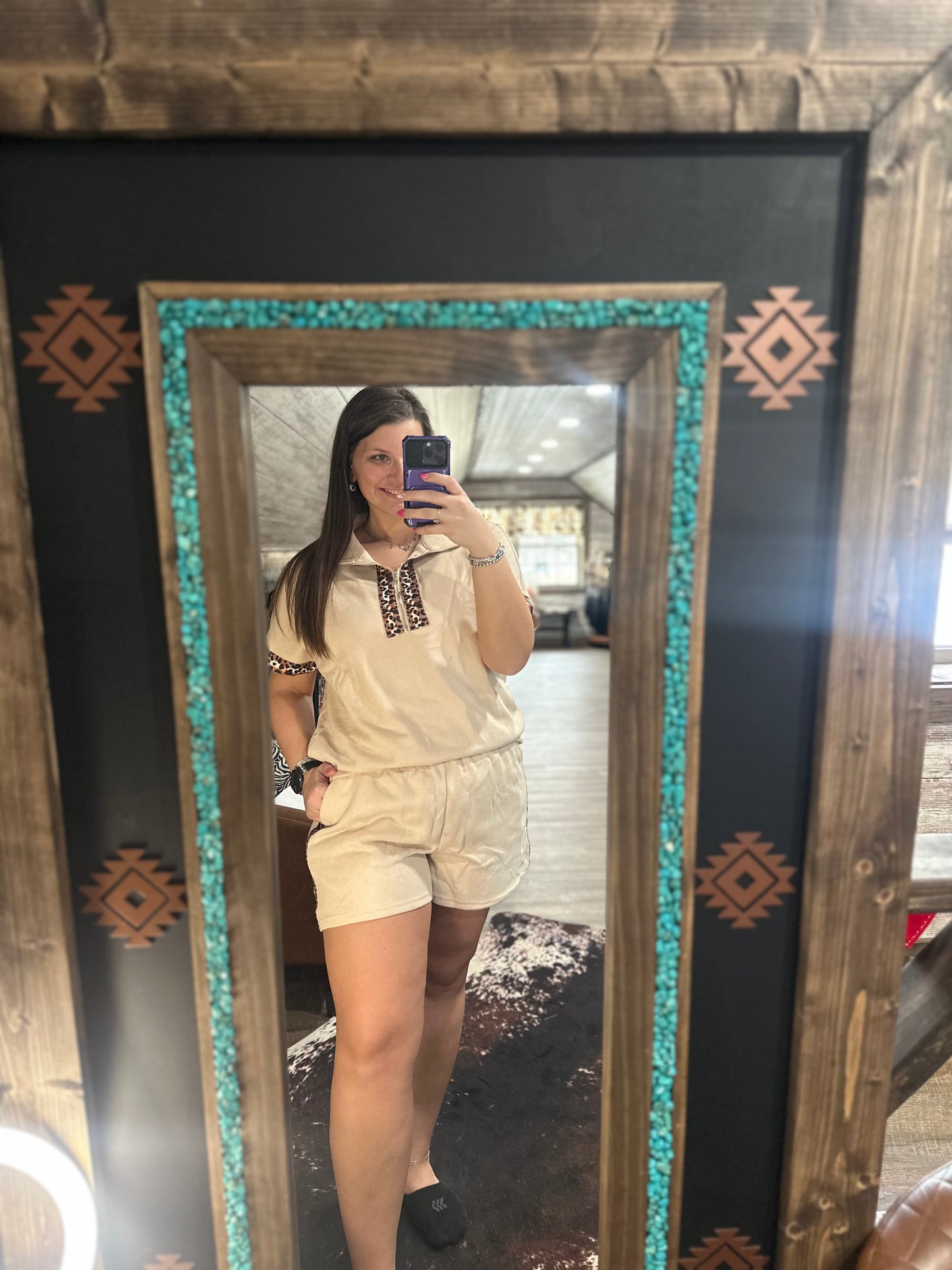 Cheetah 2 Piece Short Set