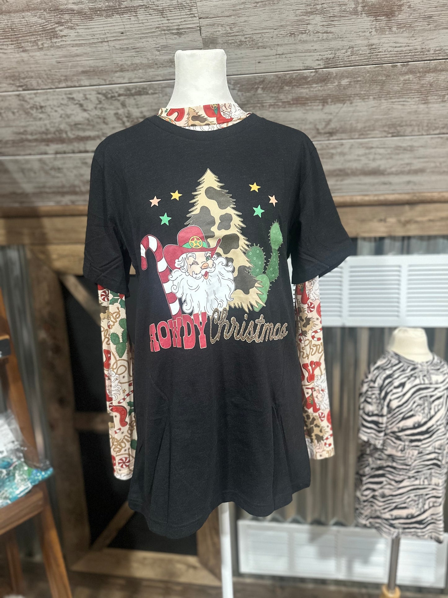 Howdy Christmas Cheetah Tee
