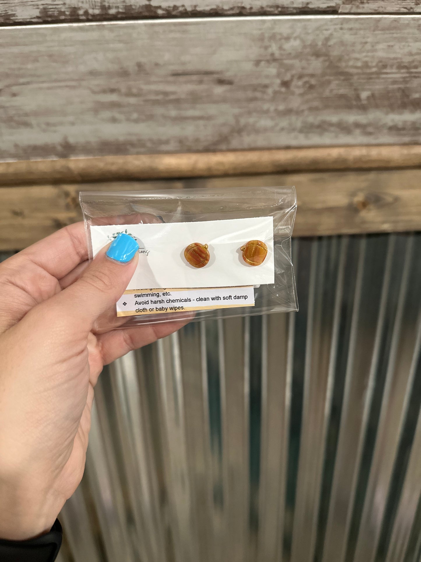 Pumpkin Stud Earrings