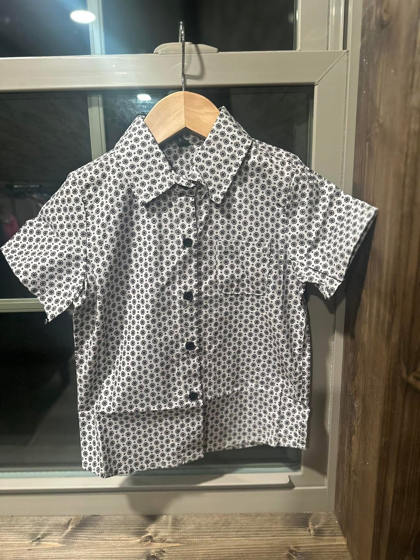 Black and White Button Up-kids