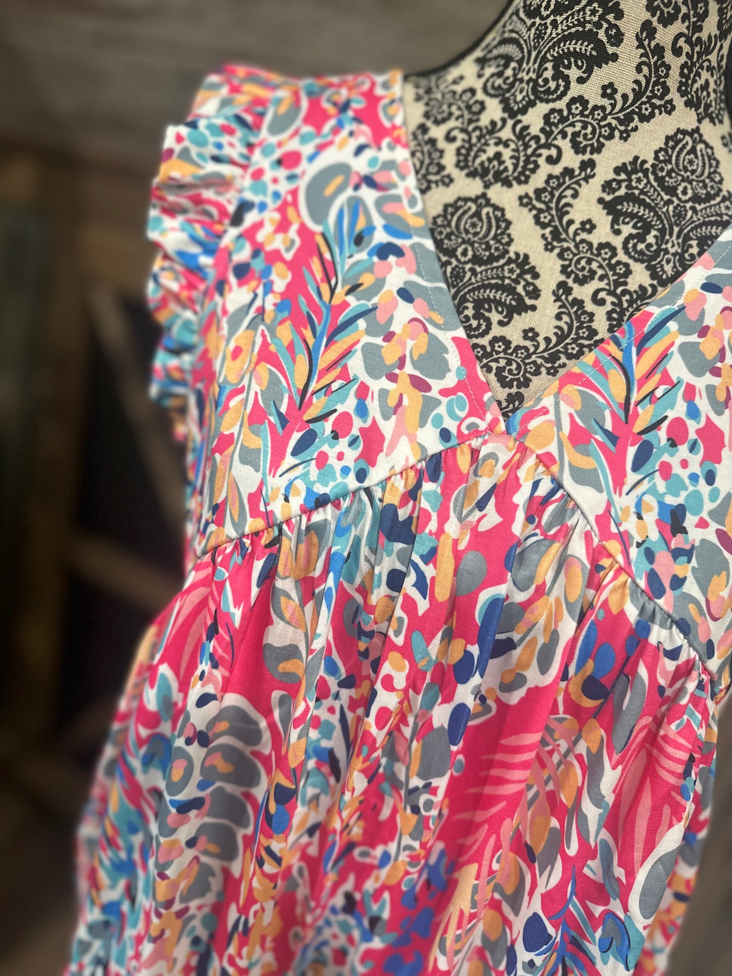 Neon Ruffle Top