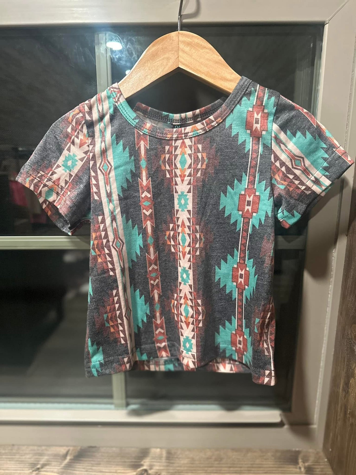 Grey Aztec Tee-kids