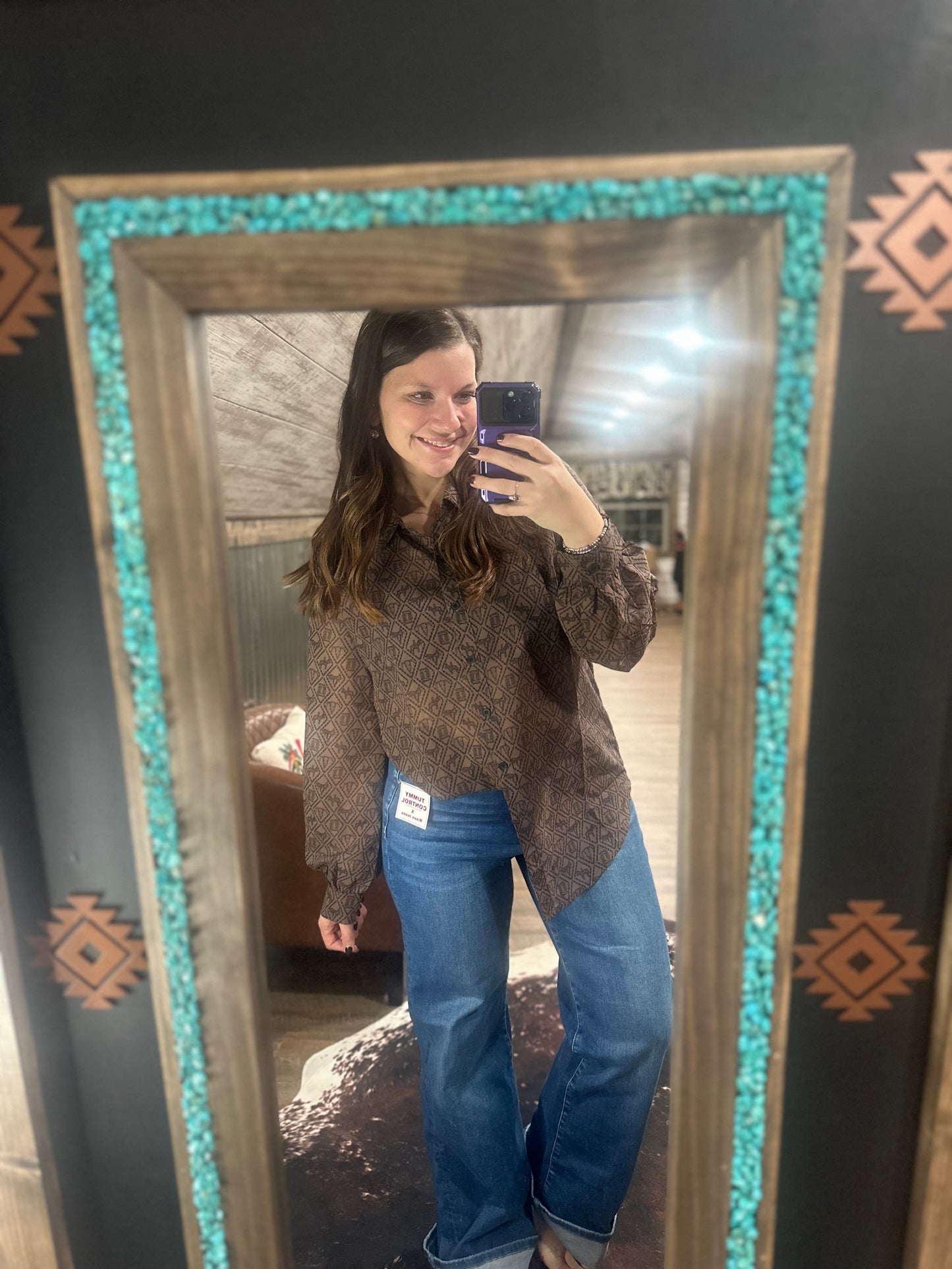 Crazy Western Long Sleeve Button Up