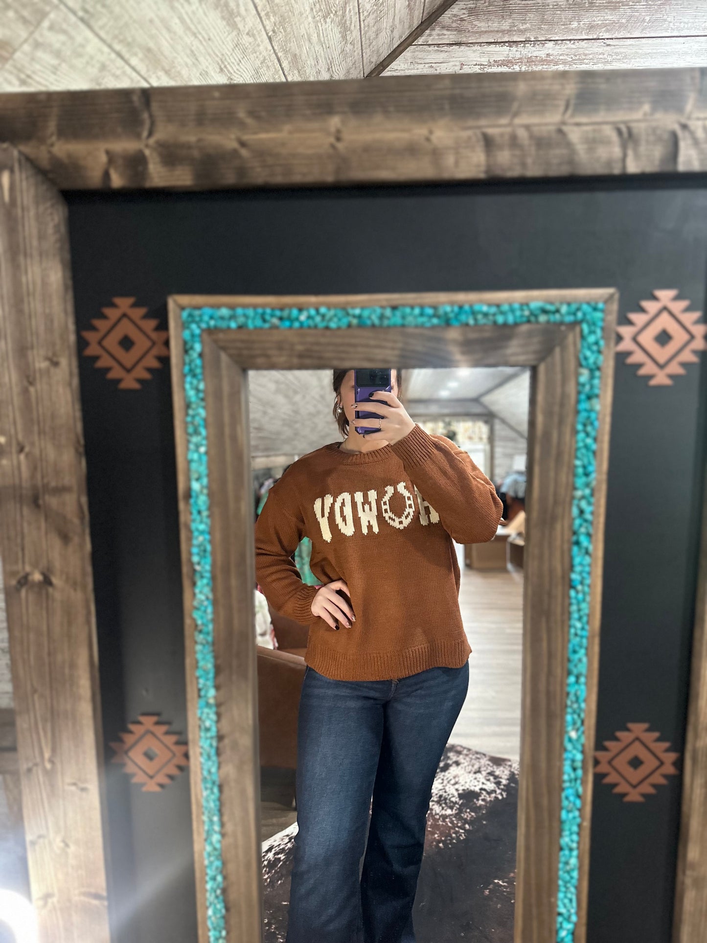 Rust Howdy Sweater