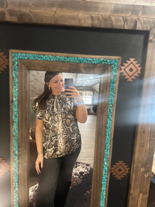 Snake Ruffle Top