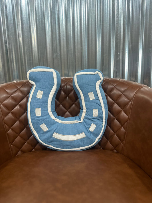 Denim Horseshoe Pillow