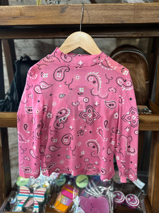 Pink Bandanna Mesh Top-Kids