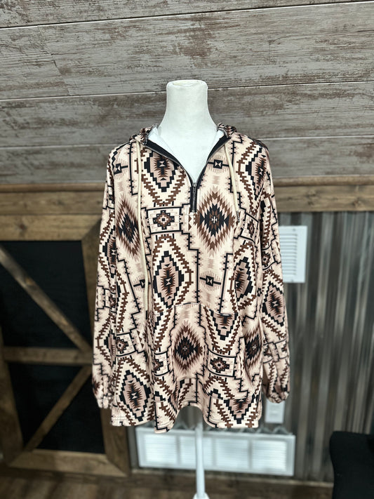 Desert Rust Aztec Halfzip