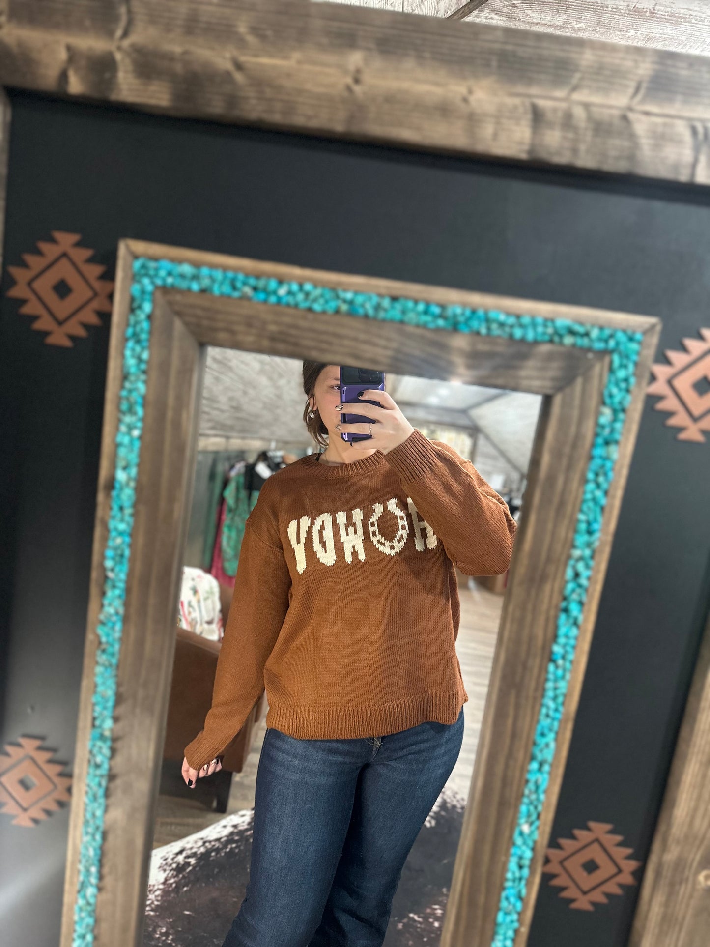 Rust Howdy Sweater