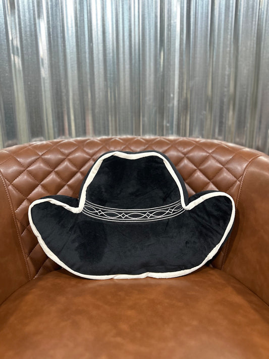 Black Cowboy Hat Pillow