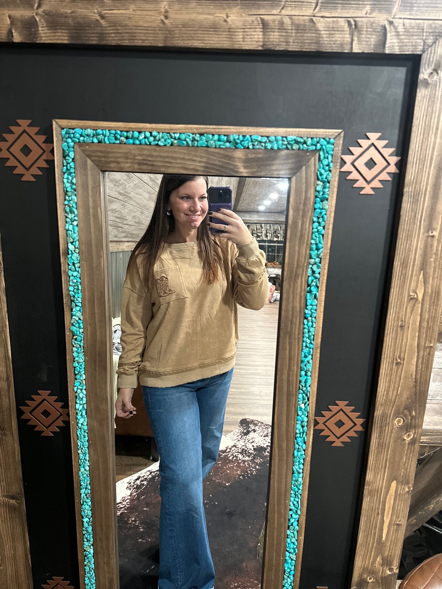 Tan Boot Pocket Long Sleeve