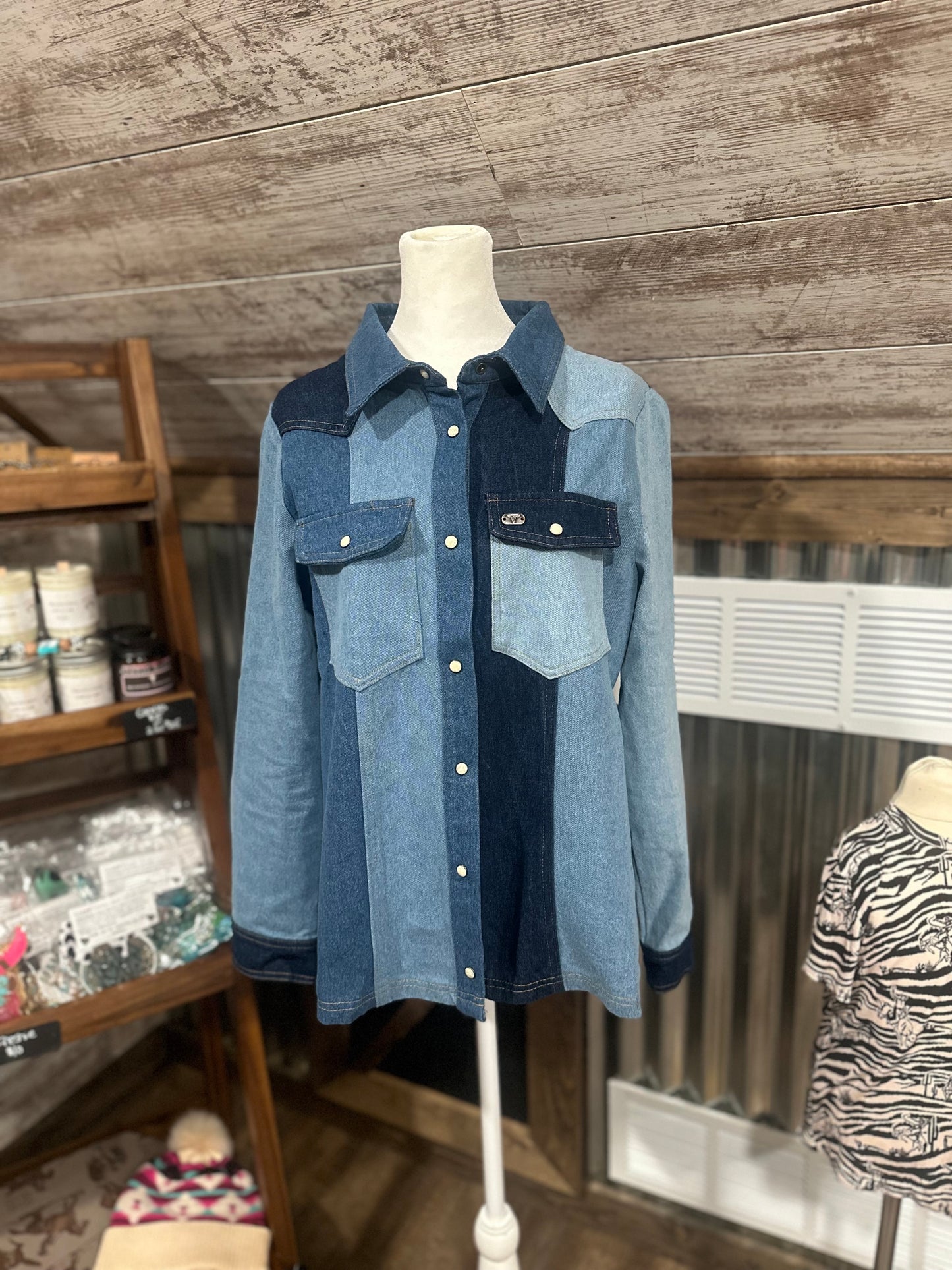 Denim Patch Button Up