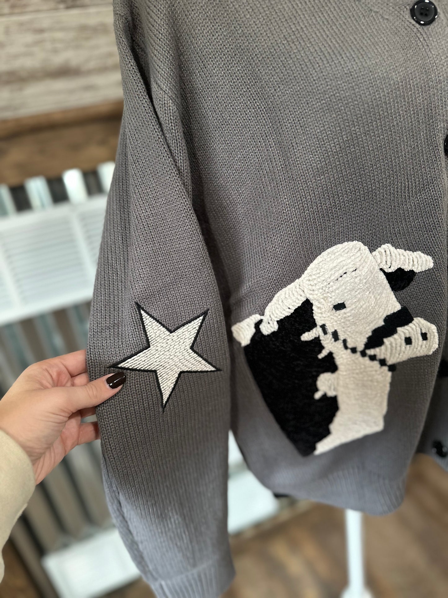 Black and White Cattle Sweater