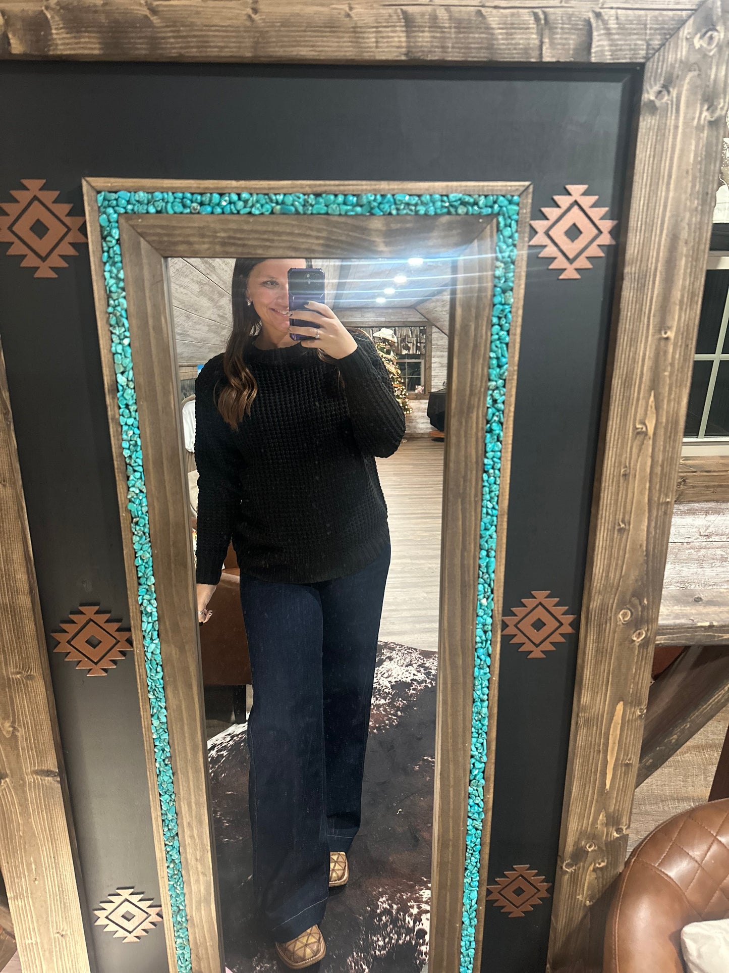 Black Waffle Sweater