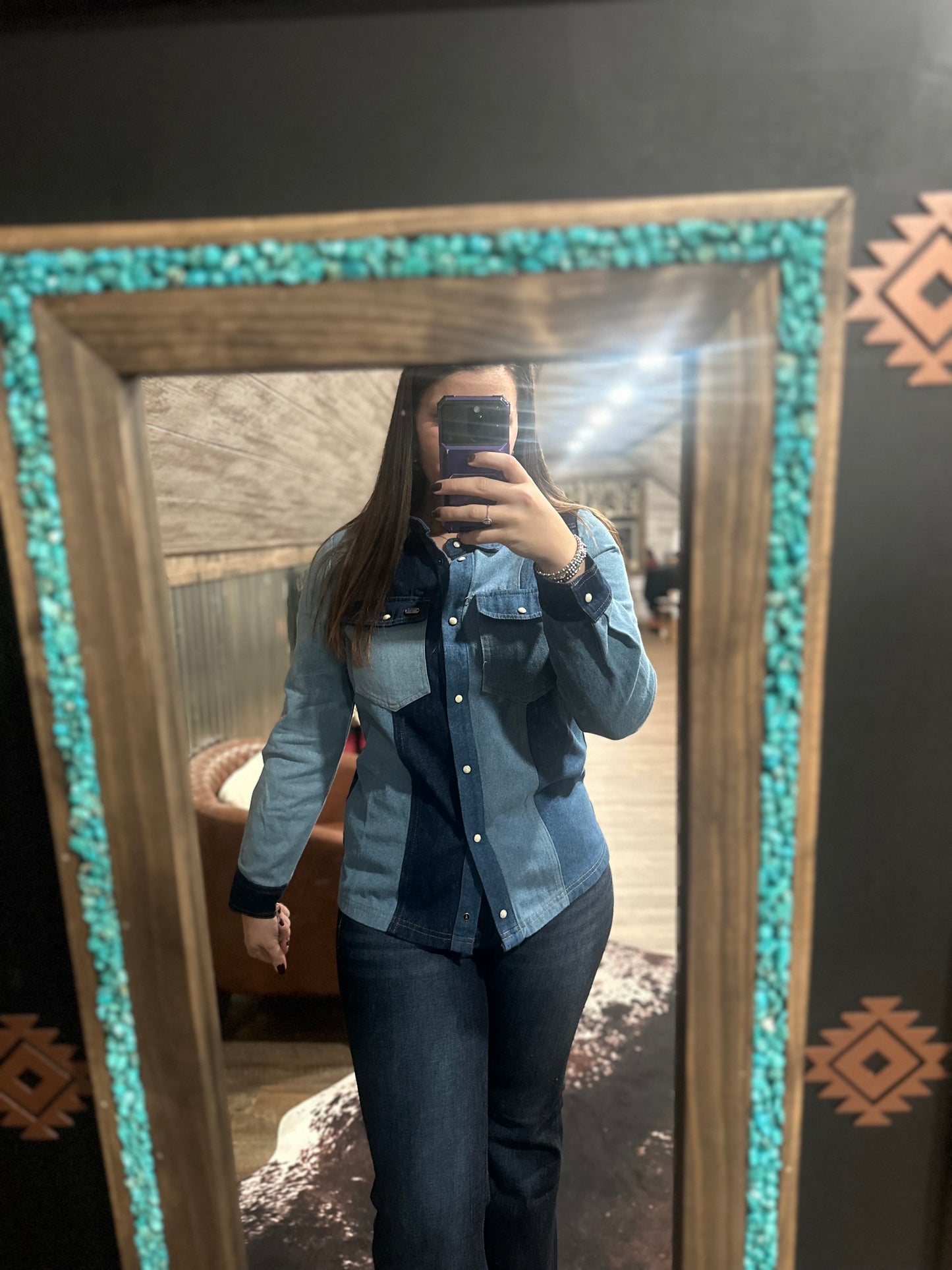 Denim Patch Button Up