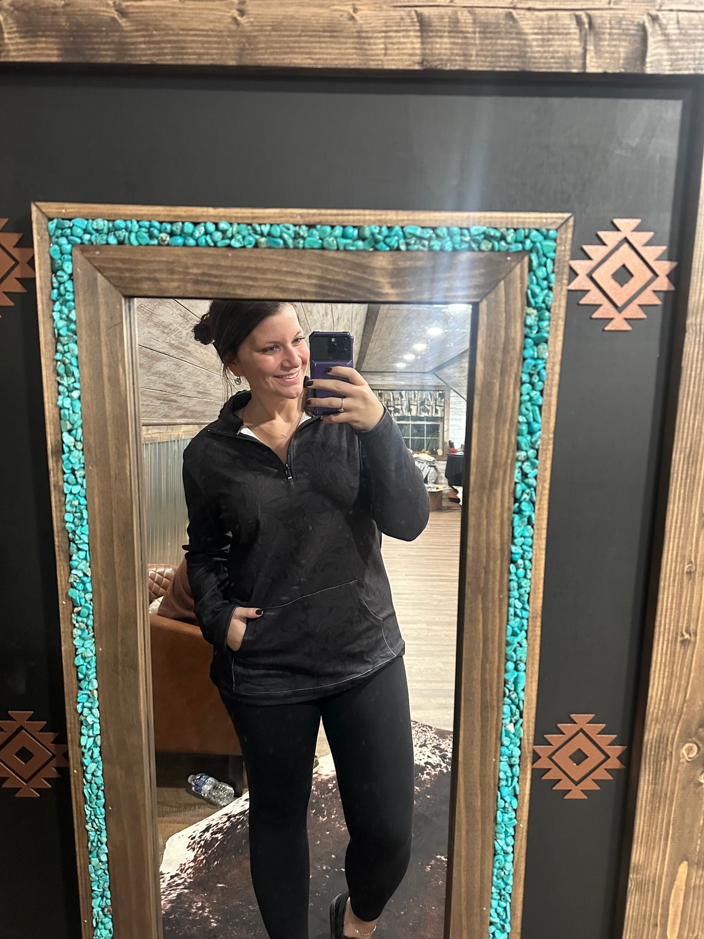 Tooled Leather Halfzip