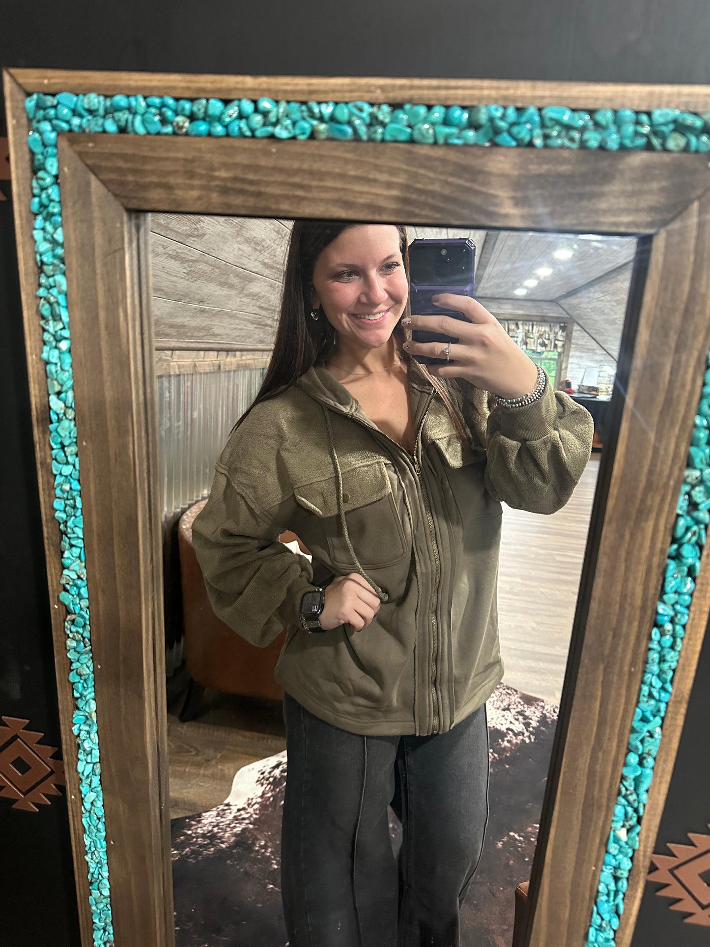 Green Zip Up Jacket