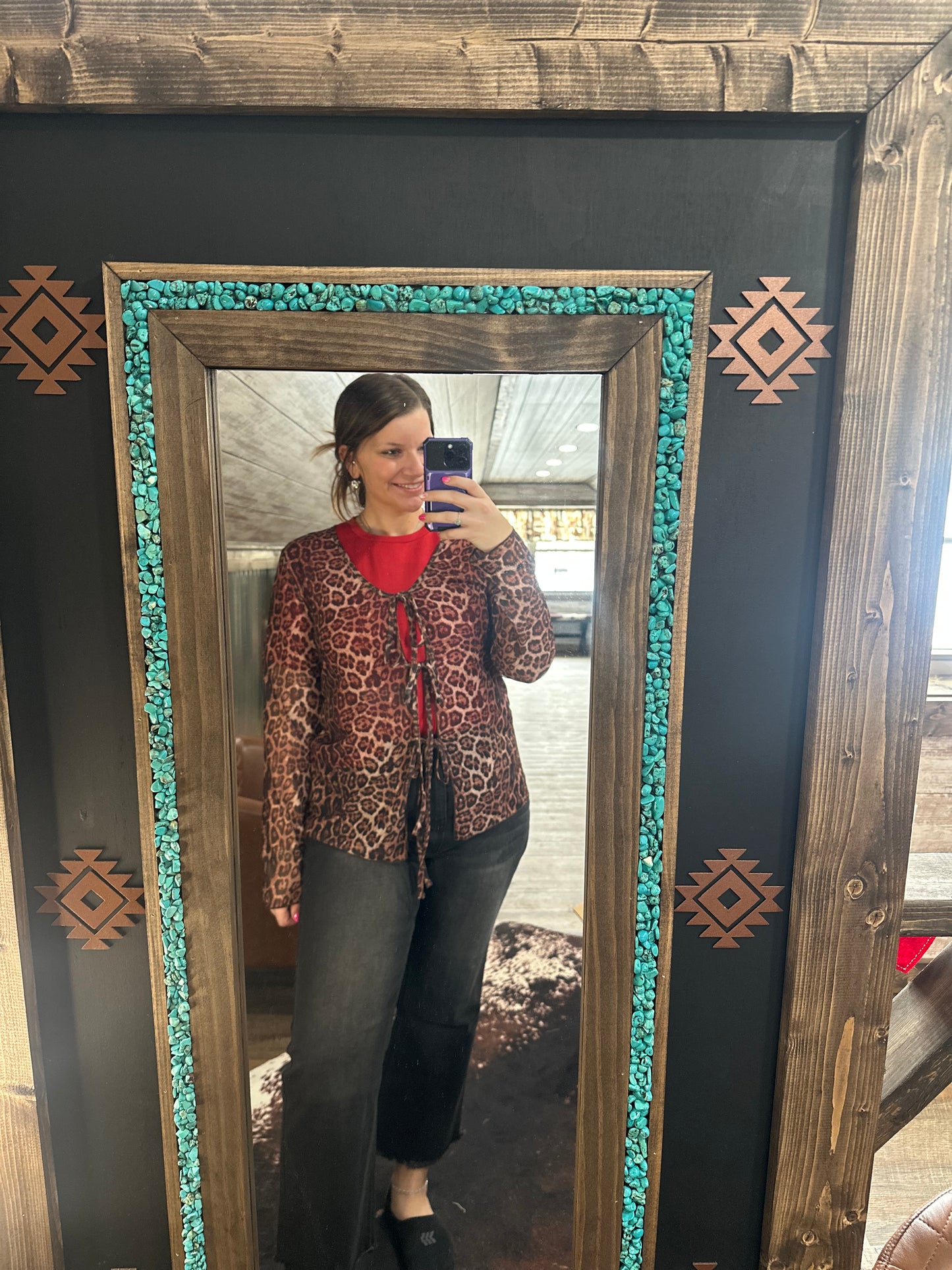 Cheetah Tie Top