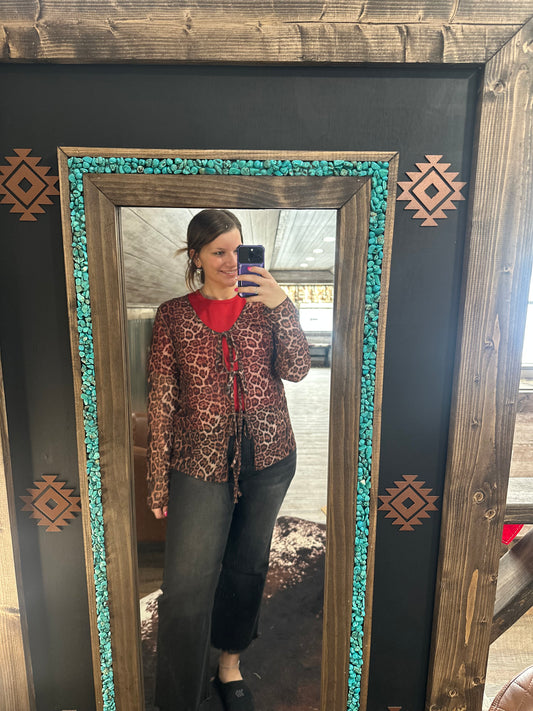 Cheetah Tie Top