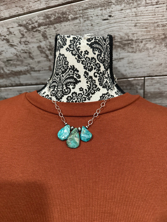 3 Stone Turquoise Necklace