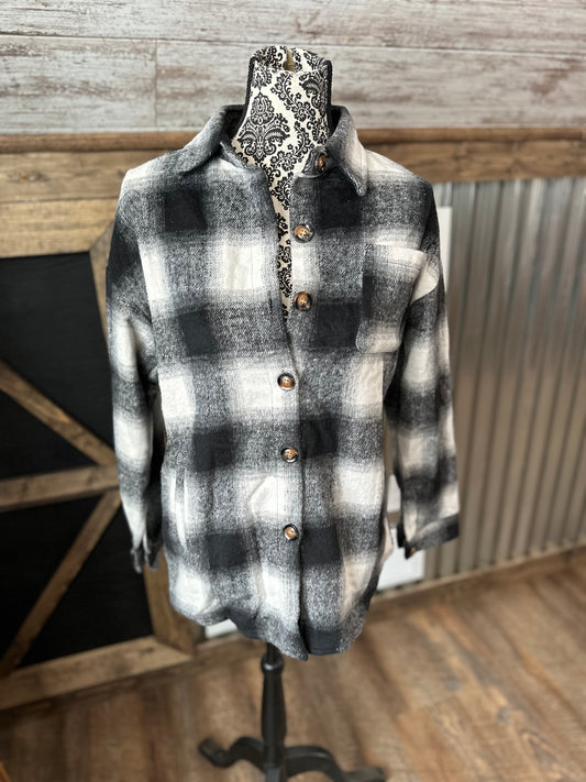 Black and White Plaid Shacket