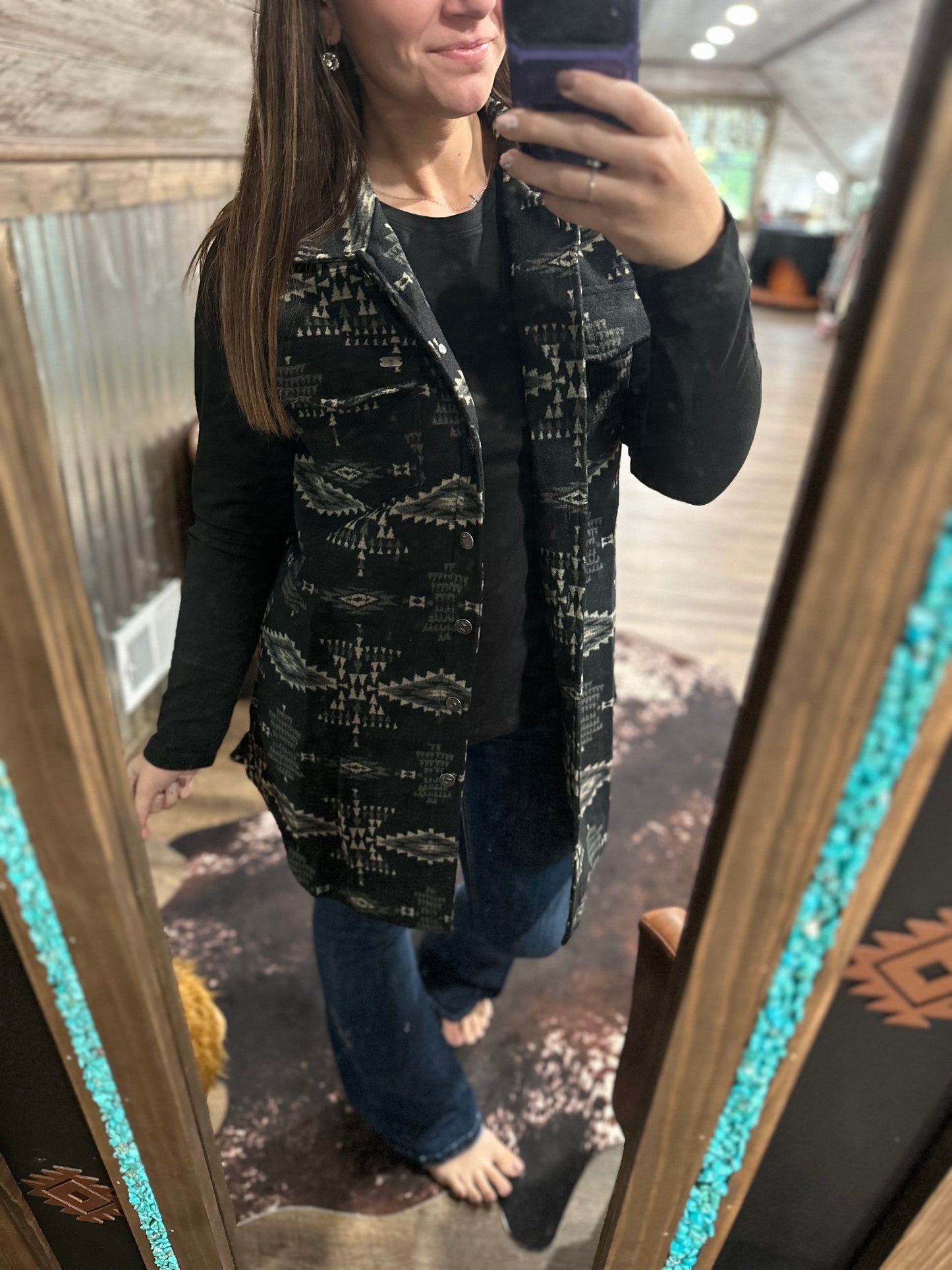 Black Aztec Vest