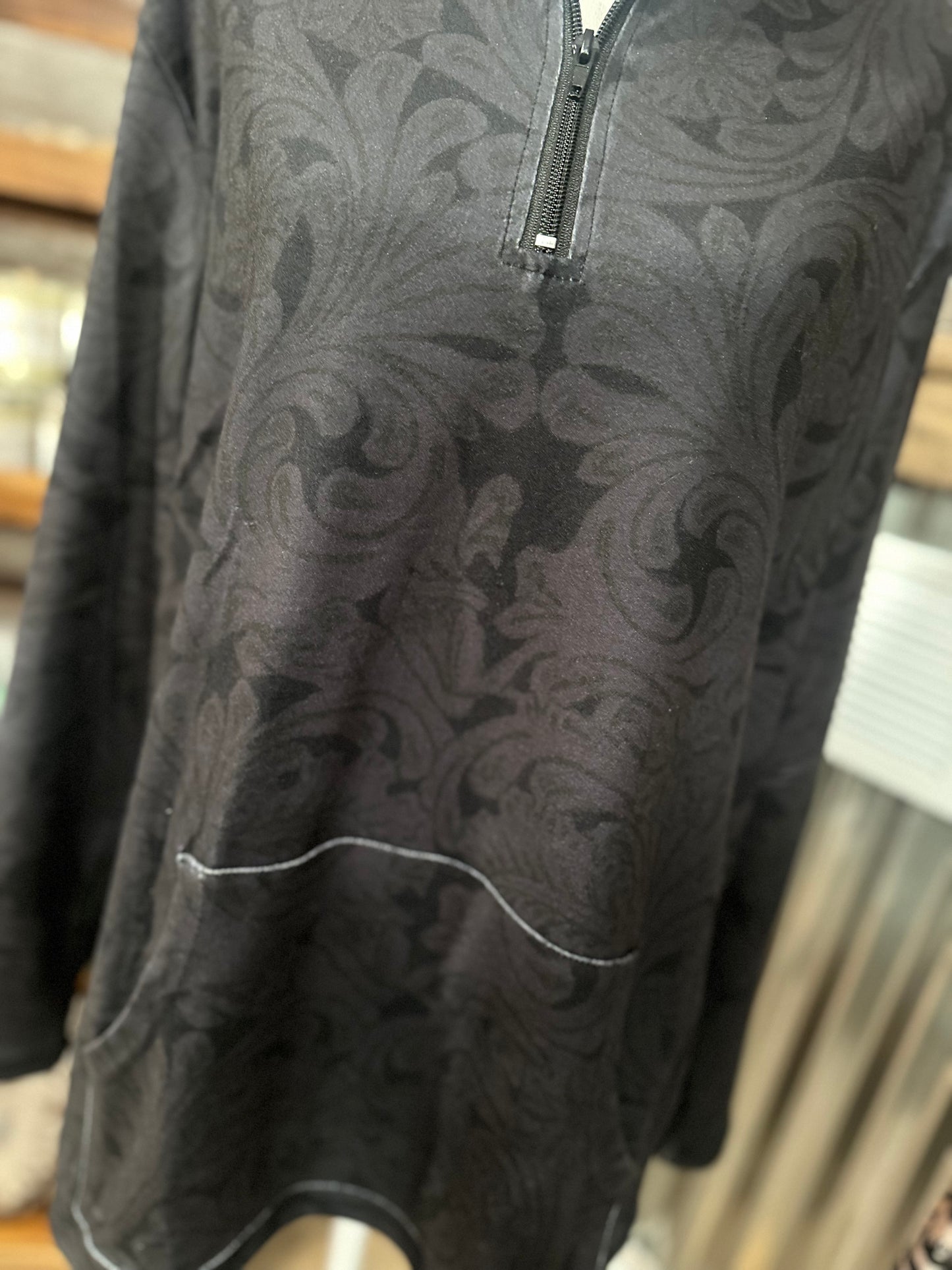 Tooled Leather Halfzip