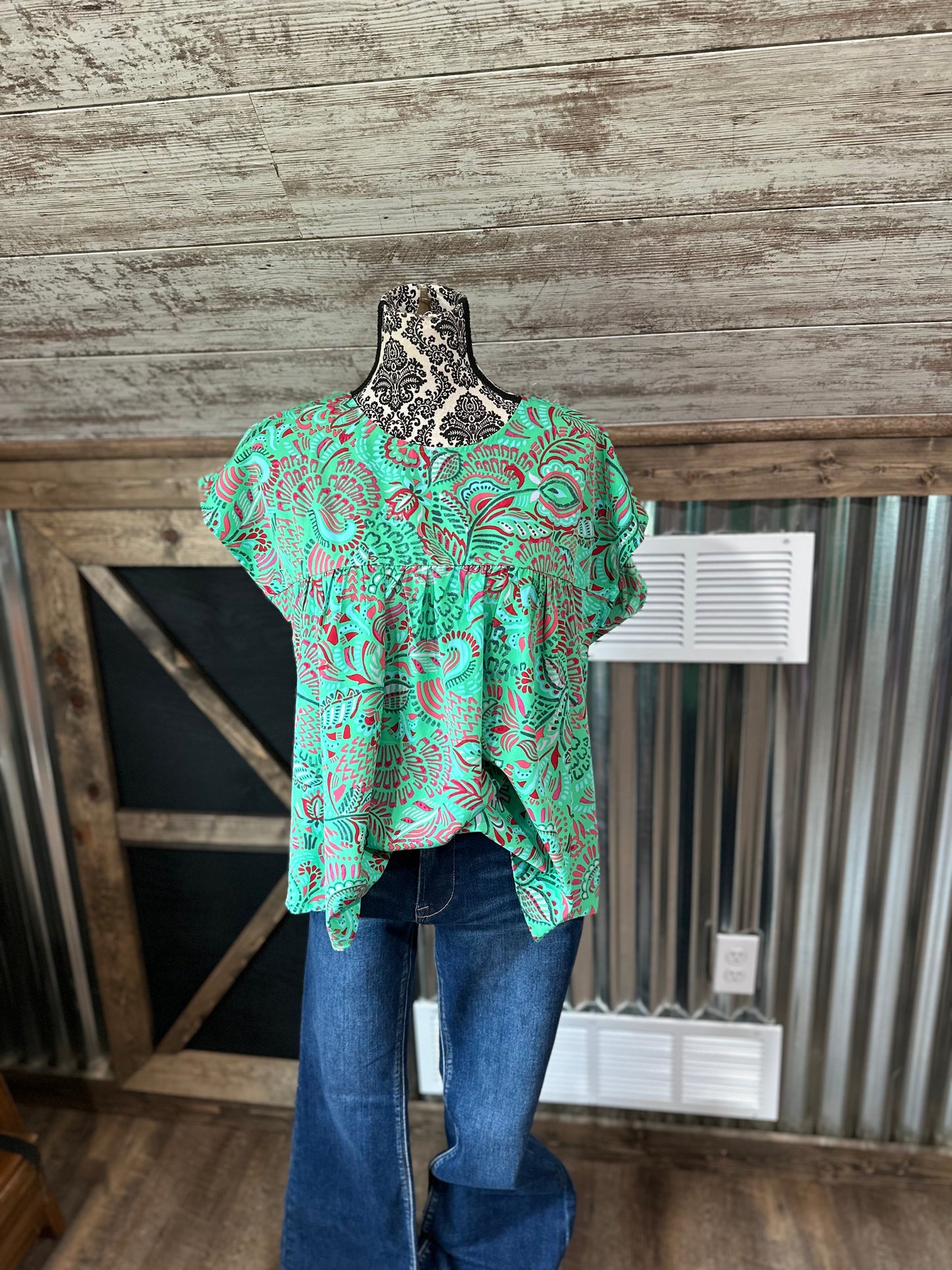 Green Tropic Top