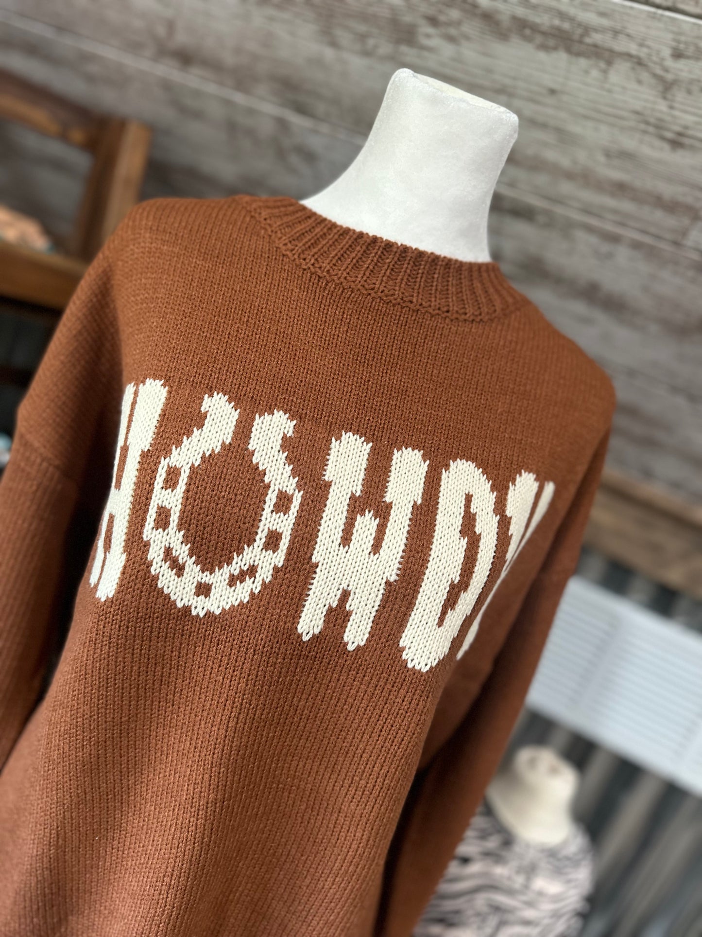 Rust Howdy Sweater