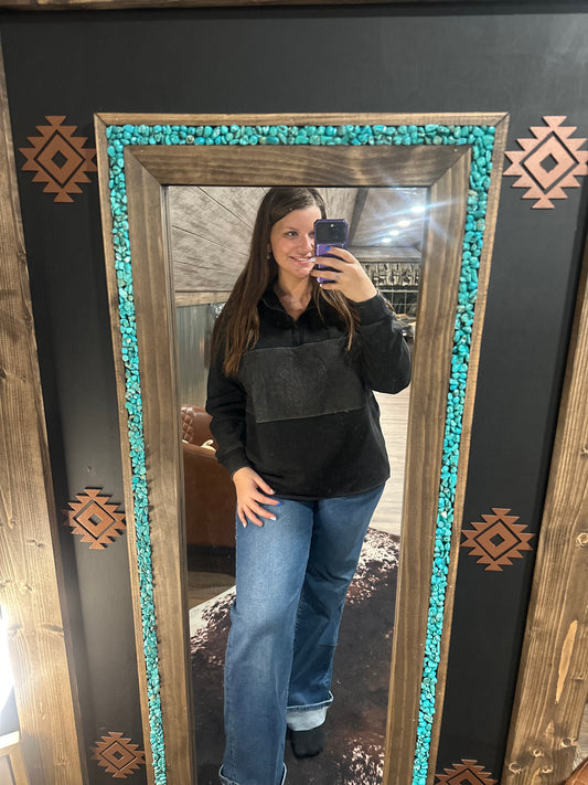 Angus Black Half Zip