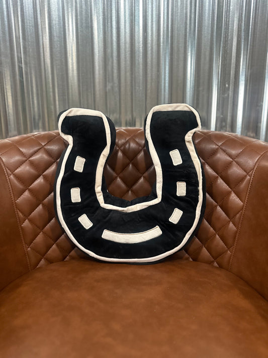 Black Horseshoe Pillow