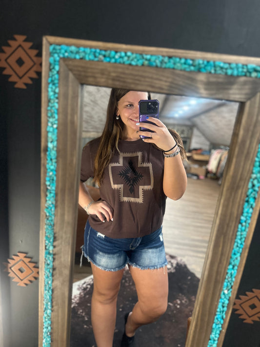 Brown Aztec Top