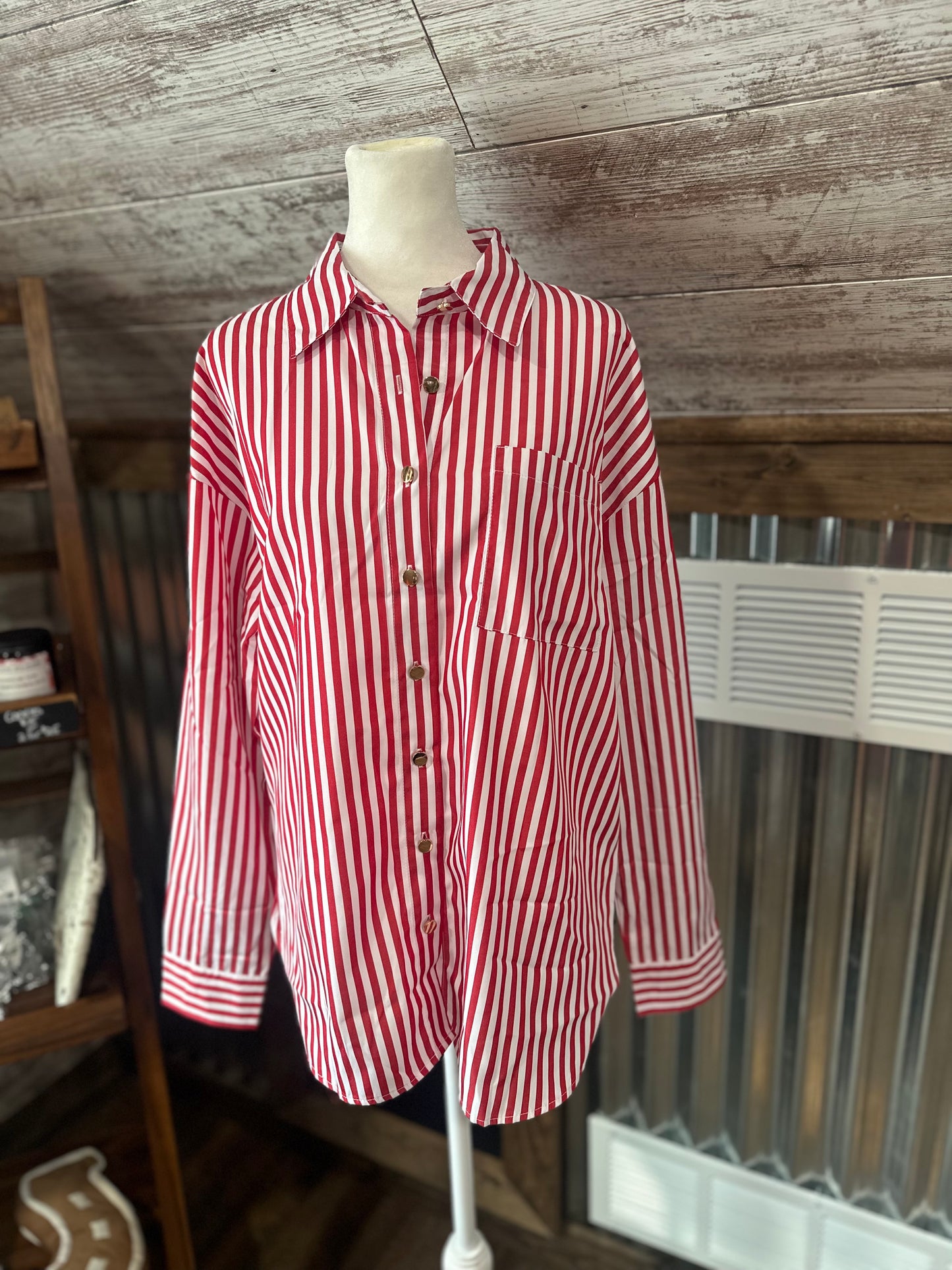 Ruby Stripe Button Shirt