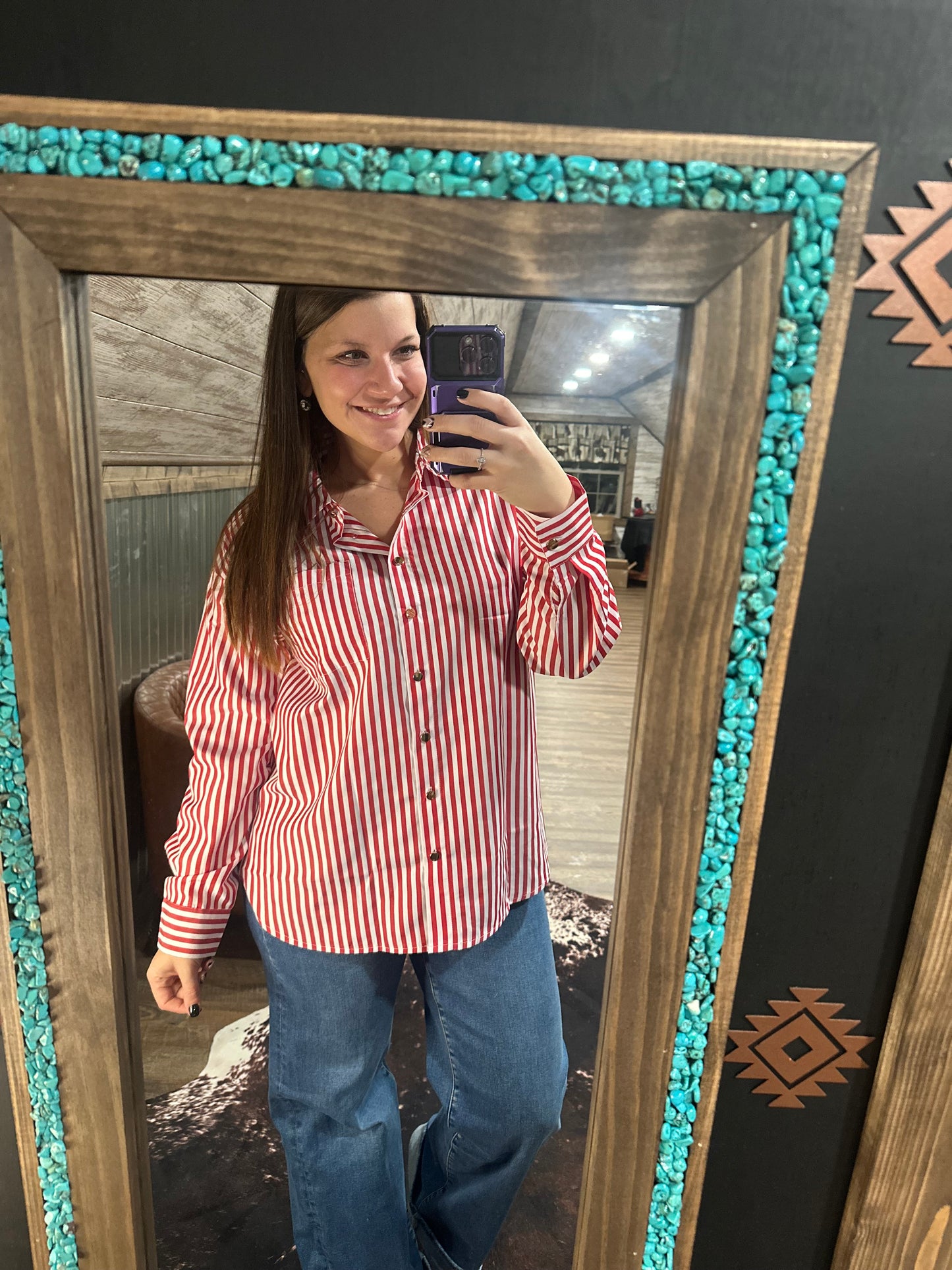 Ruby Stripe Button Shirt