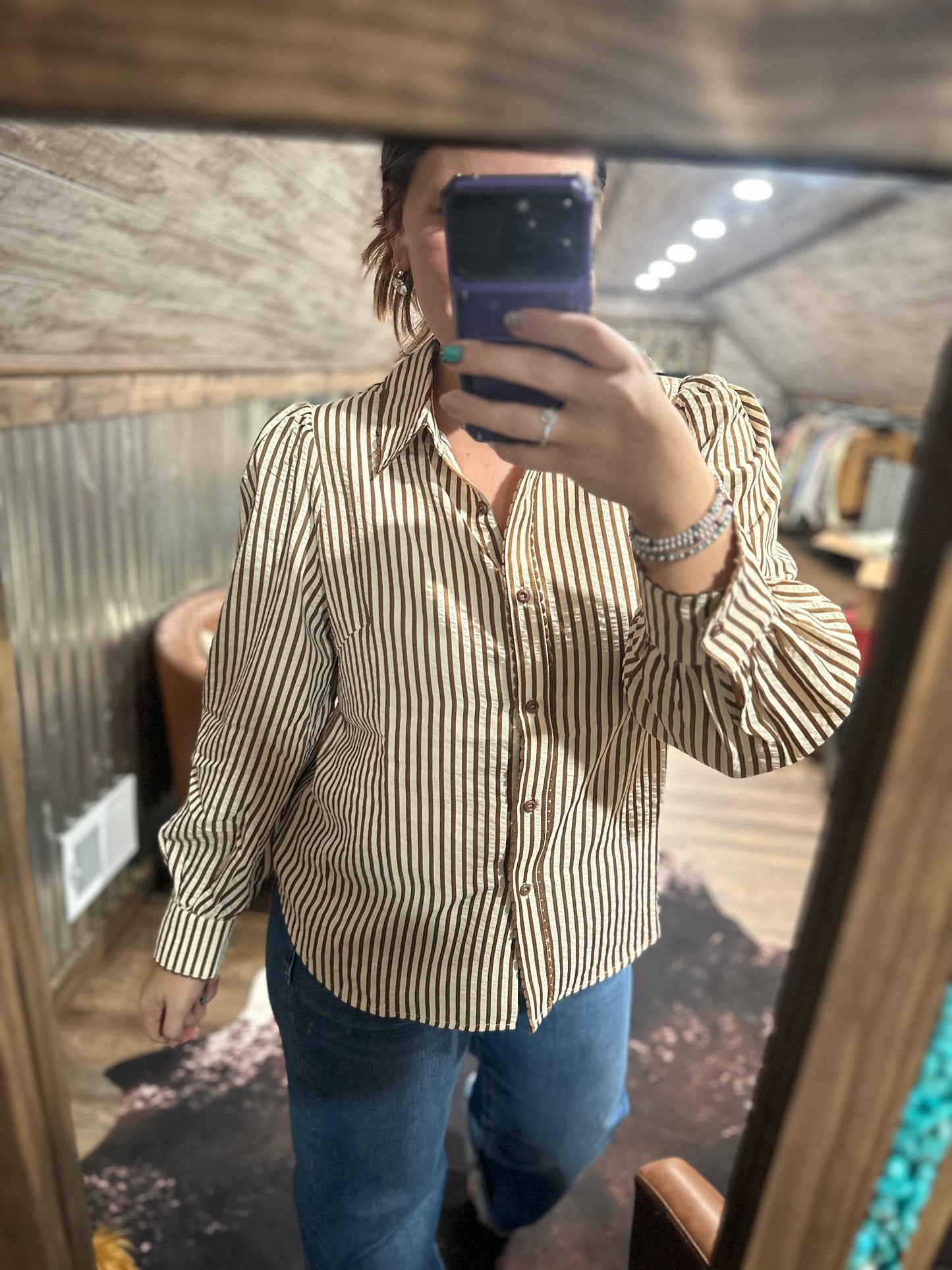 Rust Long Sleeve Button up