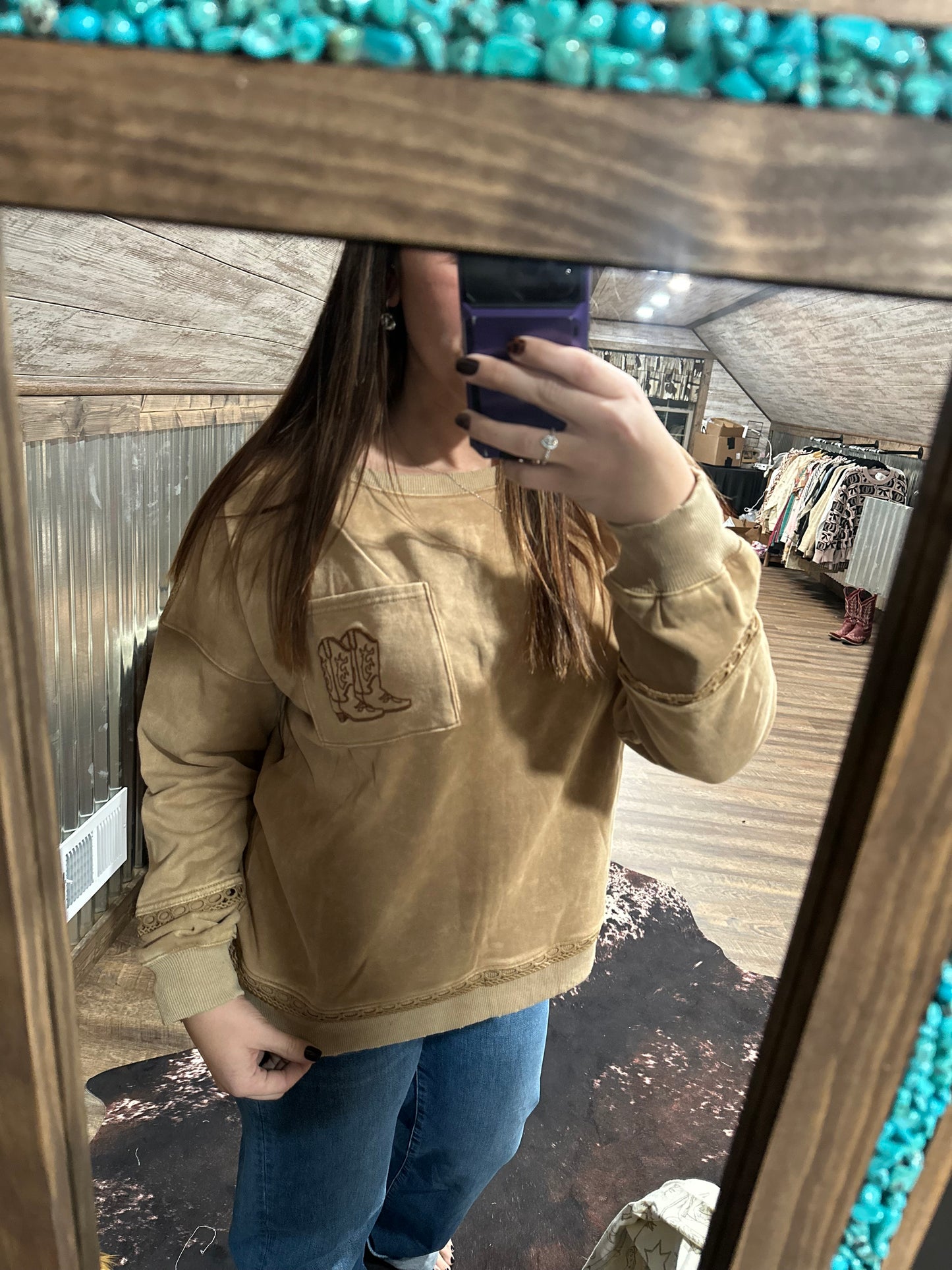 Tan Boot Pocket Long Sleeve