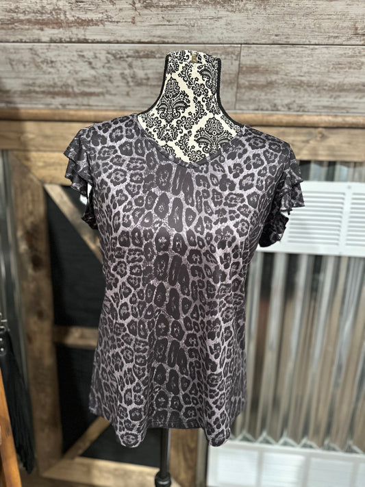 Ruffle Cheetah Top