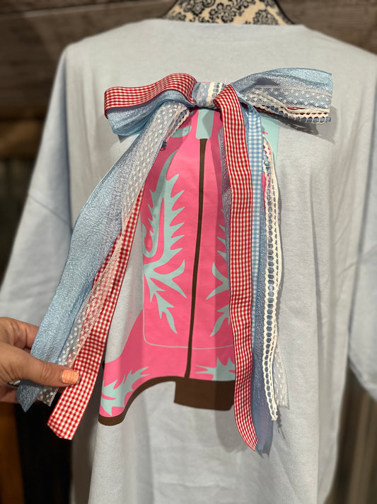 Boots and Bows oversized tee