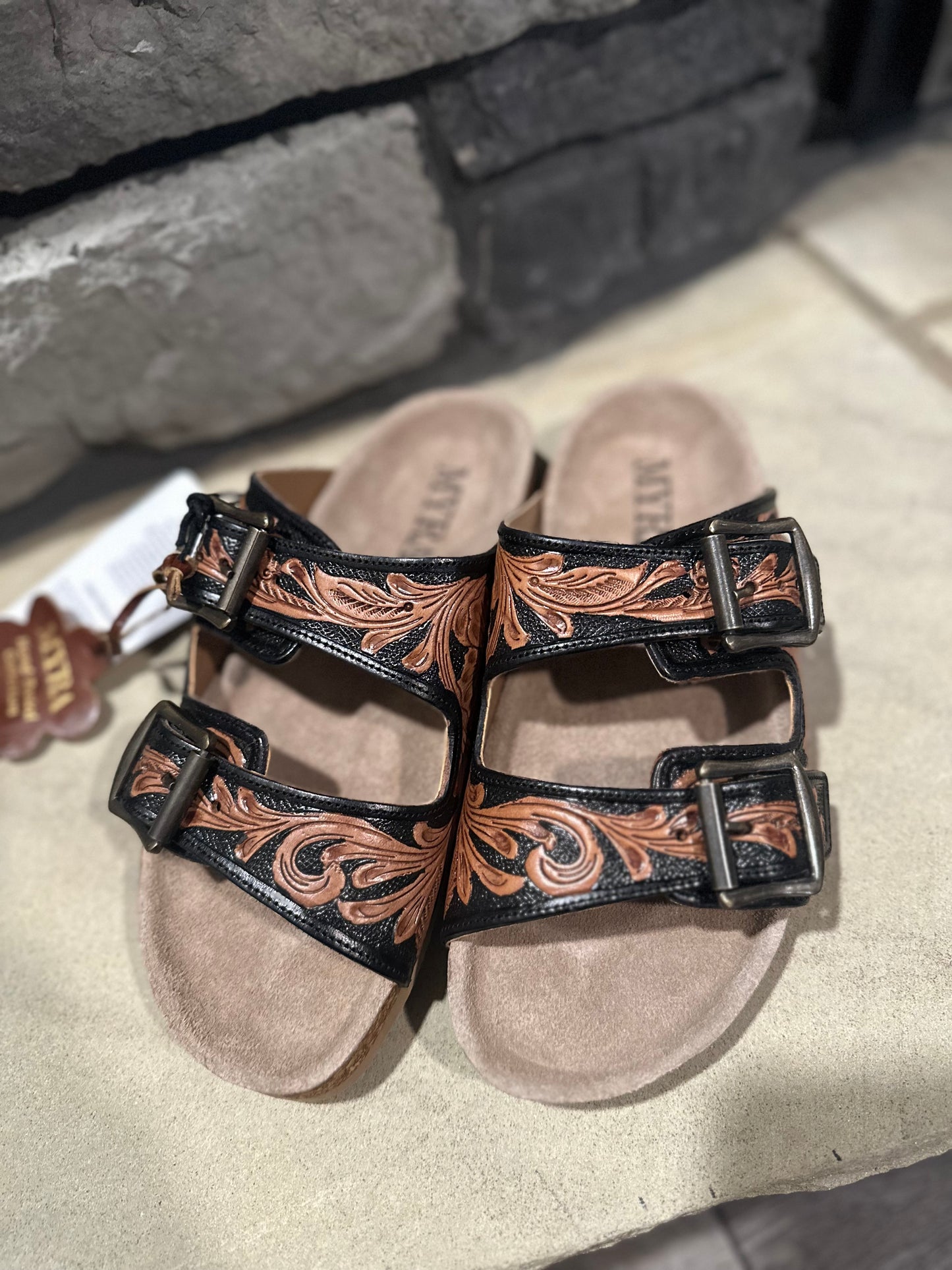 Tooled Leather Sandals