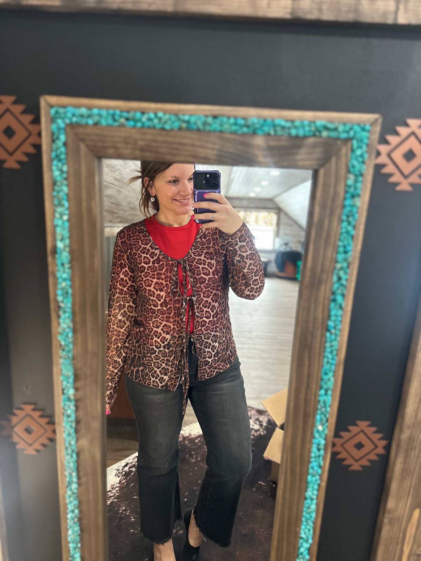 Cheetah Tie Top