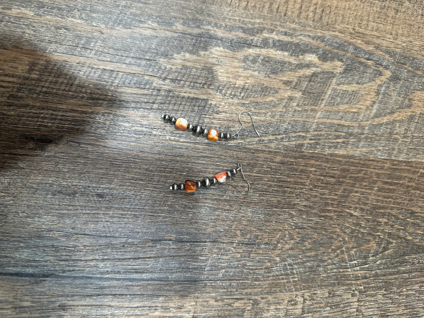 Orange Spiny Earrings