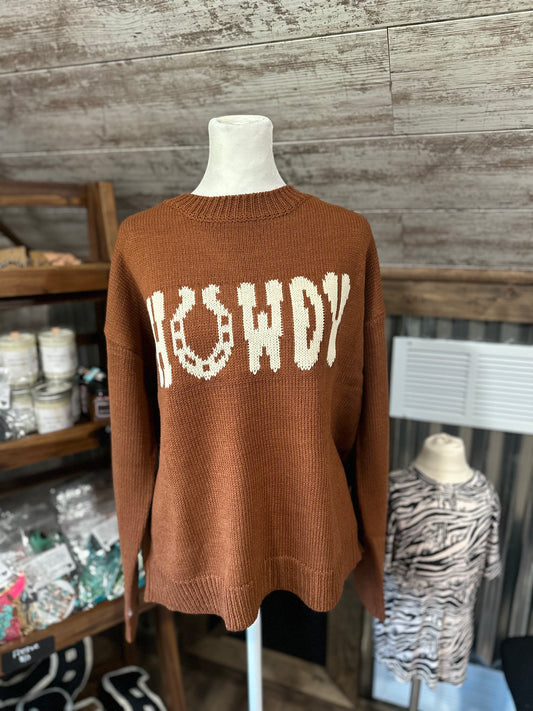 Rust Howdy Sweater