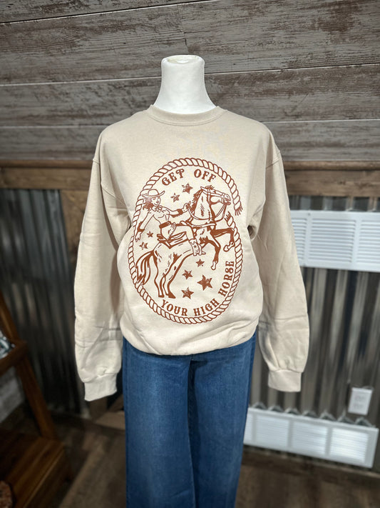 Get off you high horse crewneck