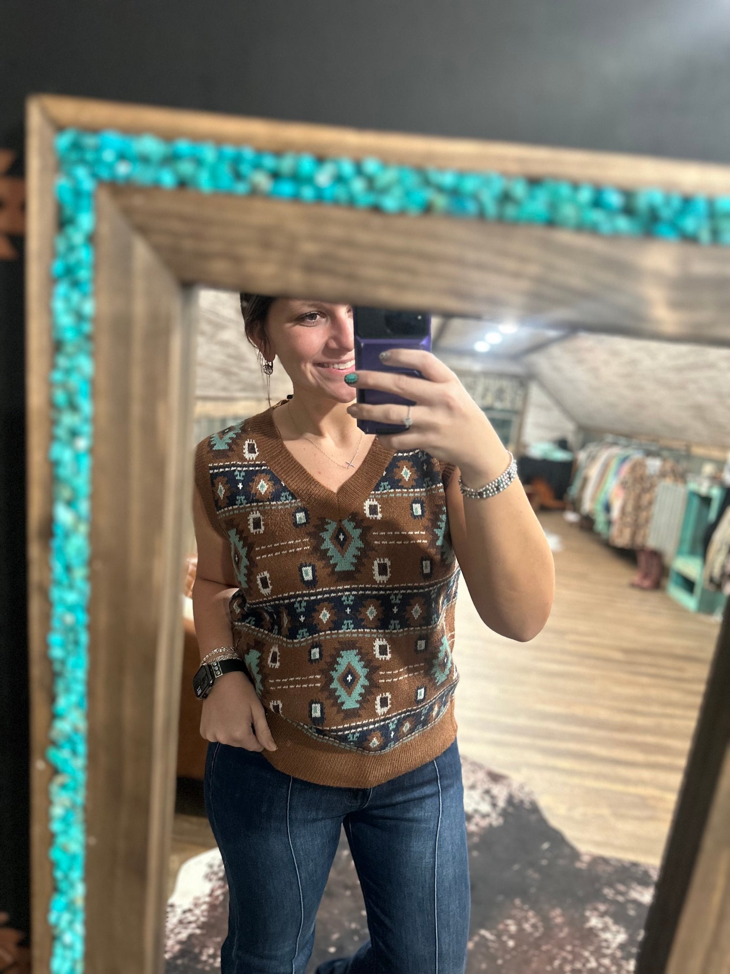 Fall Aztec Sweater Vest