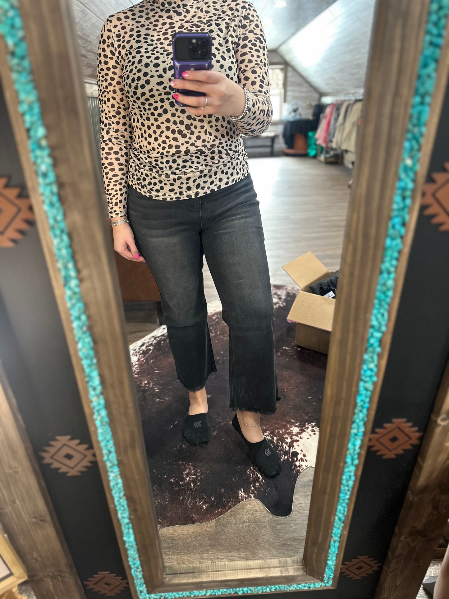 Black Denim Cropped Jeans