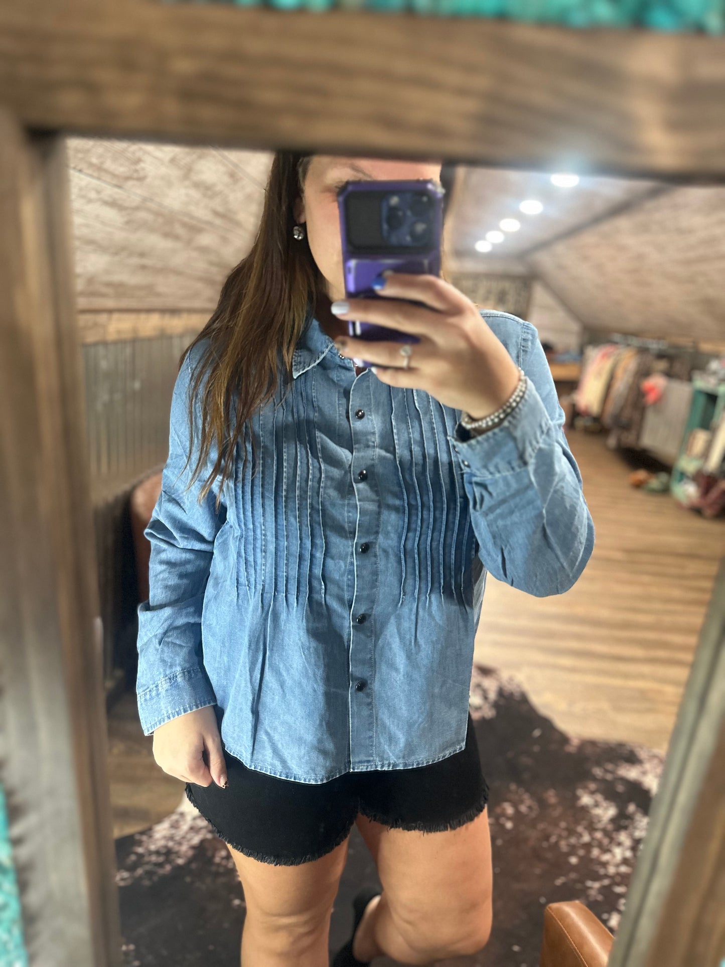Denim Pin Long Sleeve