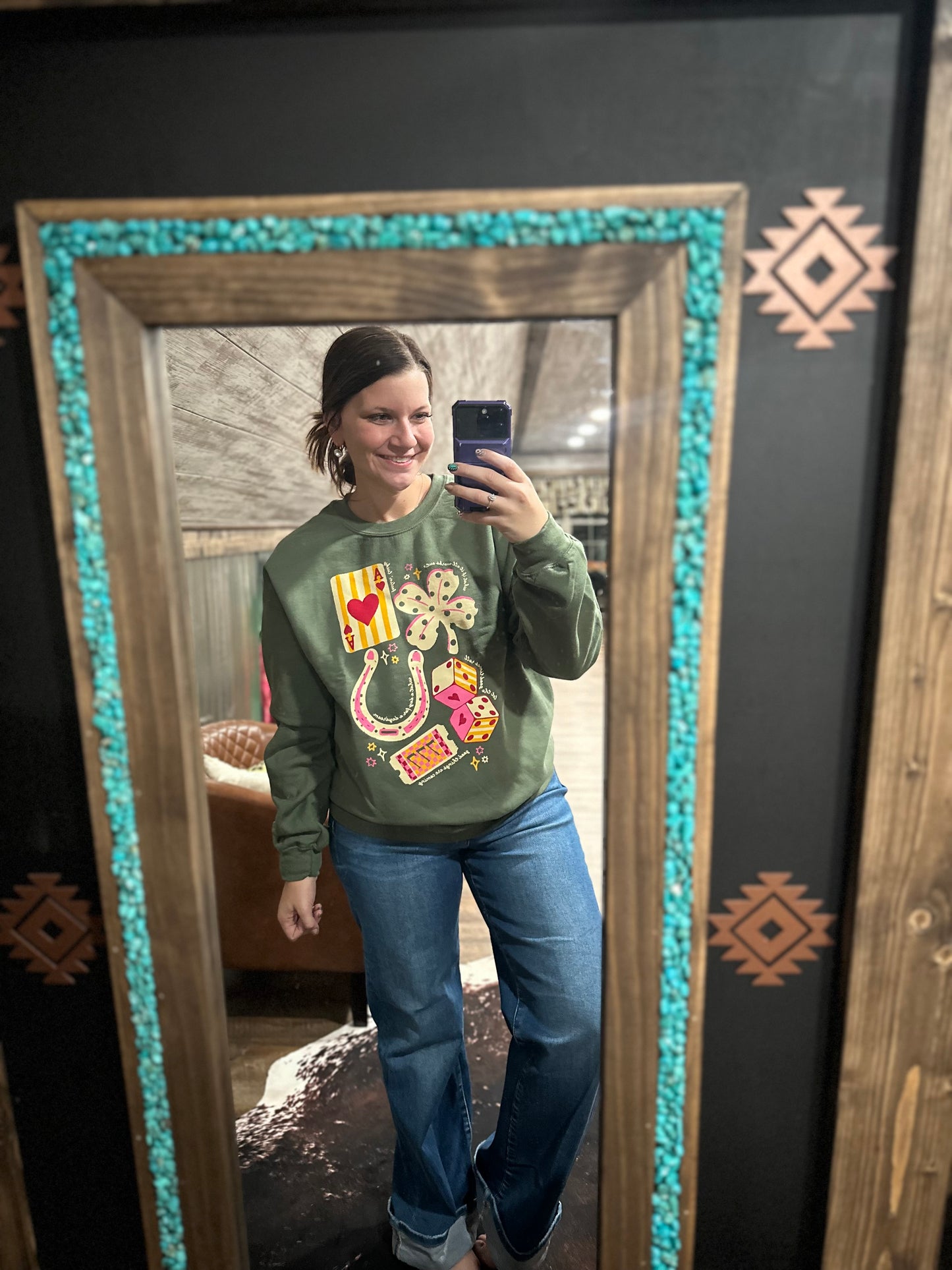 Lucky Play Card Crewneck