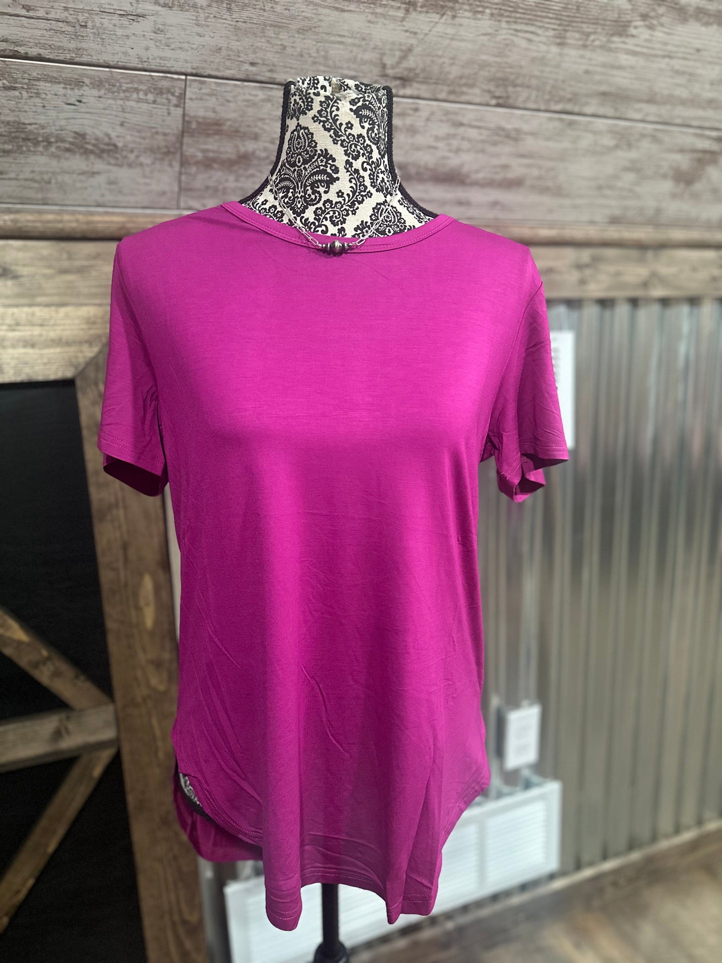 Magenta Basic Tee