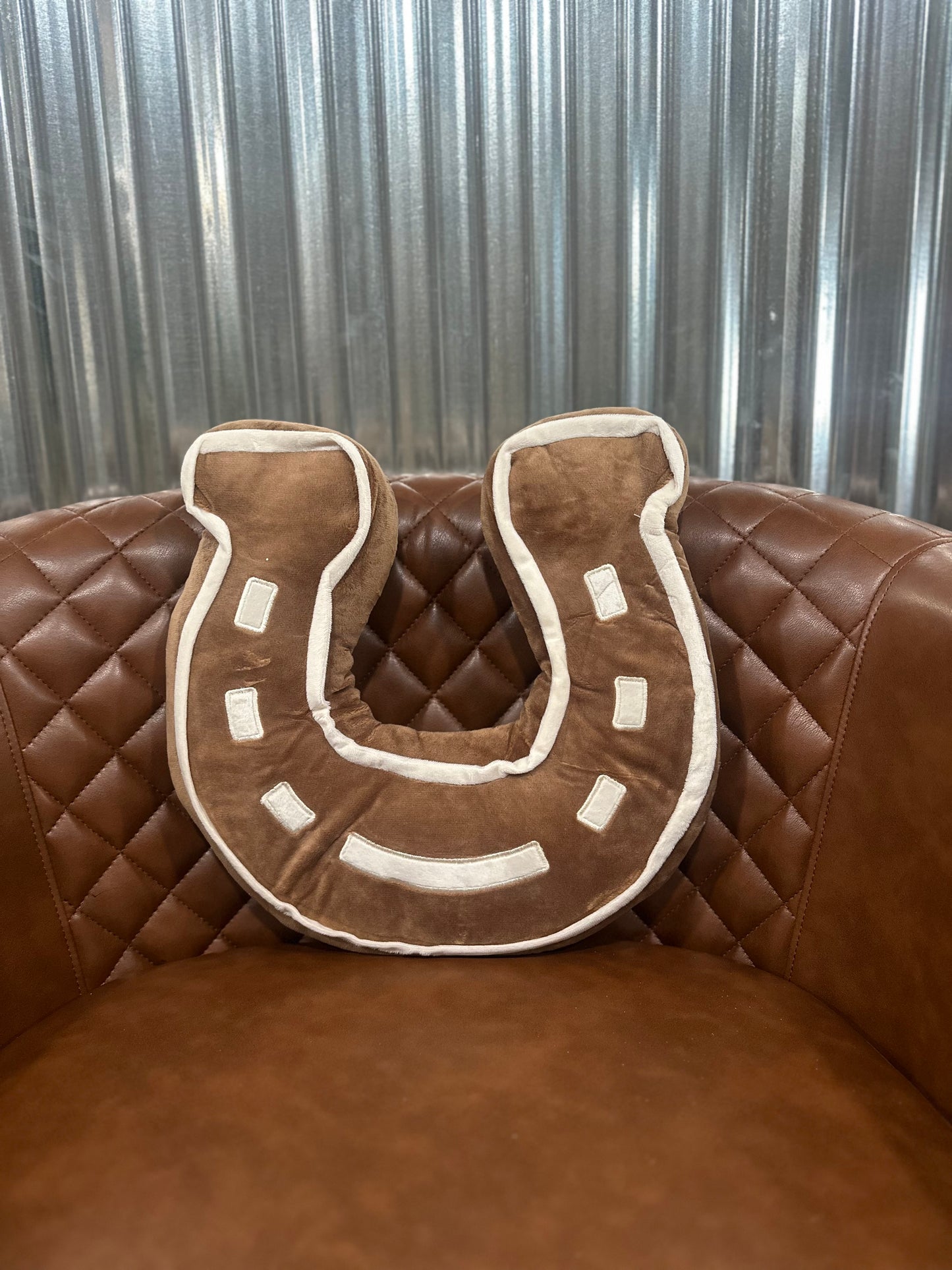 Brown Horseshoe Pillow