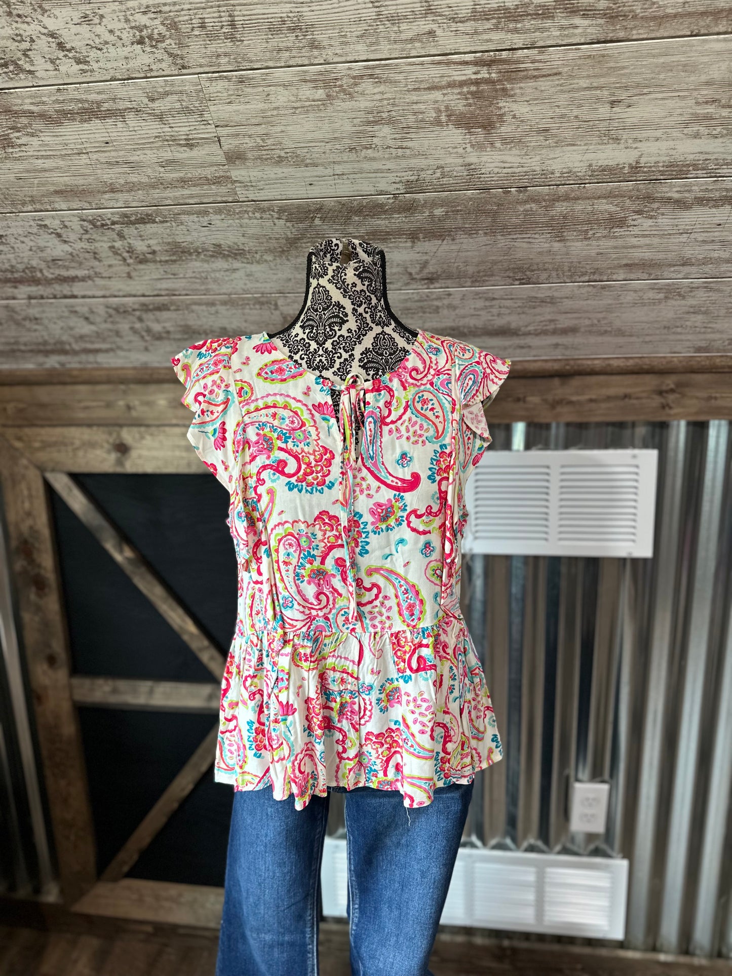 Neon Paisley Top
